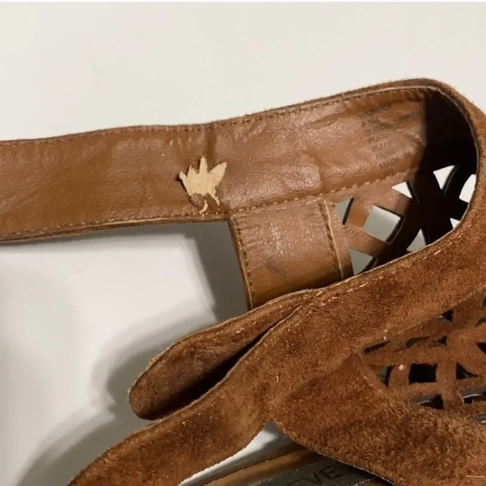 Steve Madden Karridi Brown Cutout Suede Bootie Open Toe Size 6.5